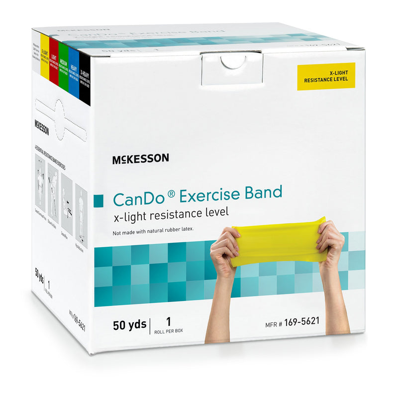 Exercise Resistance Band McKesson CanDo® Yellow 5 Inch X 50 Yard X-Light Resistance