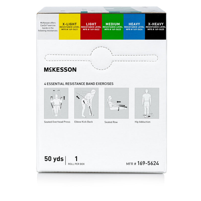 Exercise Resistance Band McKesson CanDo® Blue 5 Inch X 50 Yard Heavy Resistance