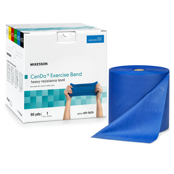 Exercise Resistance Band McKesson CanDo® Blue 5 Inch X 50 Yard Heavy Resistance