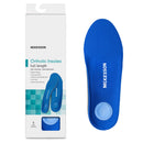 Orthotic Insoles McKesson Full Length EVA / Polyester / Polypropylene / Poron® Female 8 to 8-1/2 / Male 6 to 6-1/2 Black / Blue