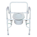 Commode Chair McKesson Drop Arms Steel Frame Back Bar 13-3/4 Inch Seat Width 300 lbs. Weight Capacity