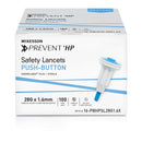 Safety Lancet McKesson Prevent® HP 28 Gauge Retractable Push Button Activation Finger