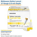 Safety Lancet McKesson 1.5 mm Blade Retractable Push Button Activation Finger