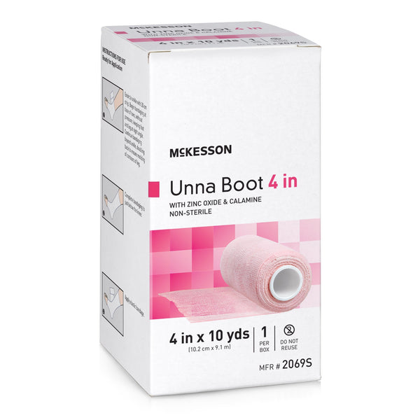 Unna Boot McKesson Zinc Oxide / Calamine 4 Inch X 10 Yard