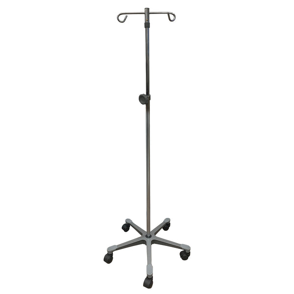 IV Stand Floor Stand 2 Hooks 5 Legs with Casters