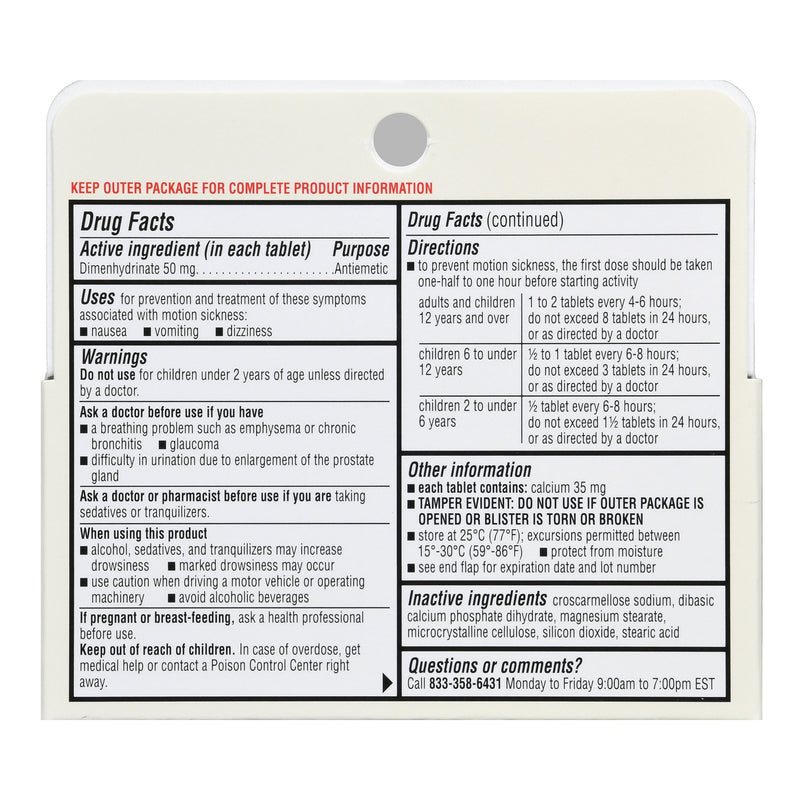 Nausea Relief Foster & Thrive™ 50 mg Strength Tablet 12 per Box