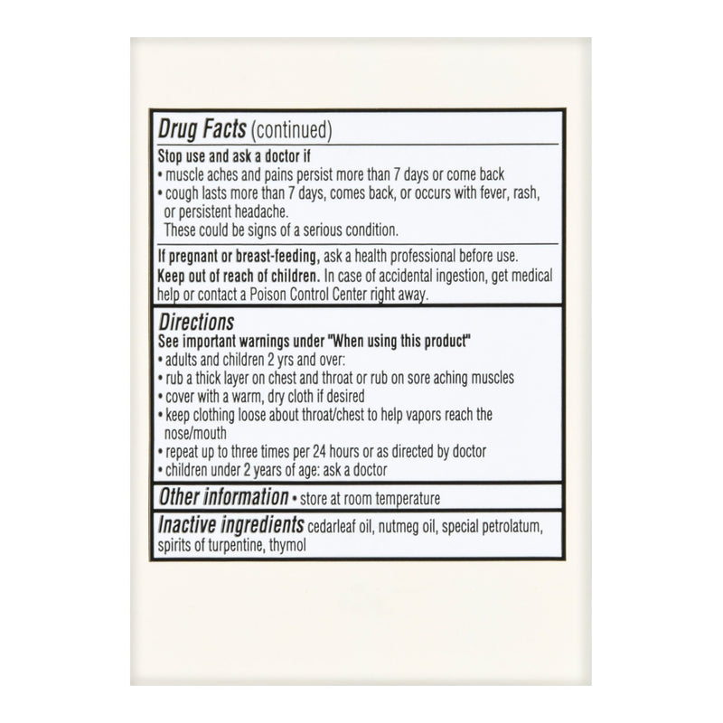 Chest Rub Foster & Thrive™ 4.8% - 1.2% - 2.6% Strength Ointment 3.5 oz.