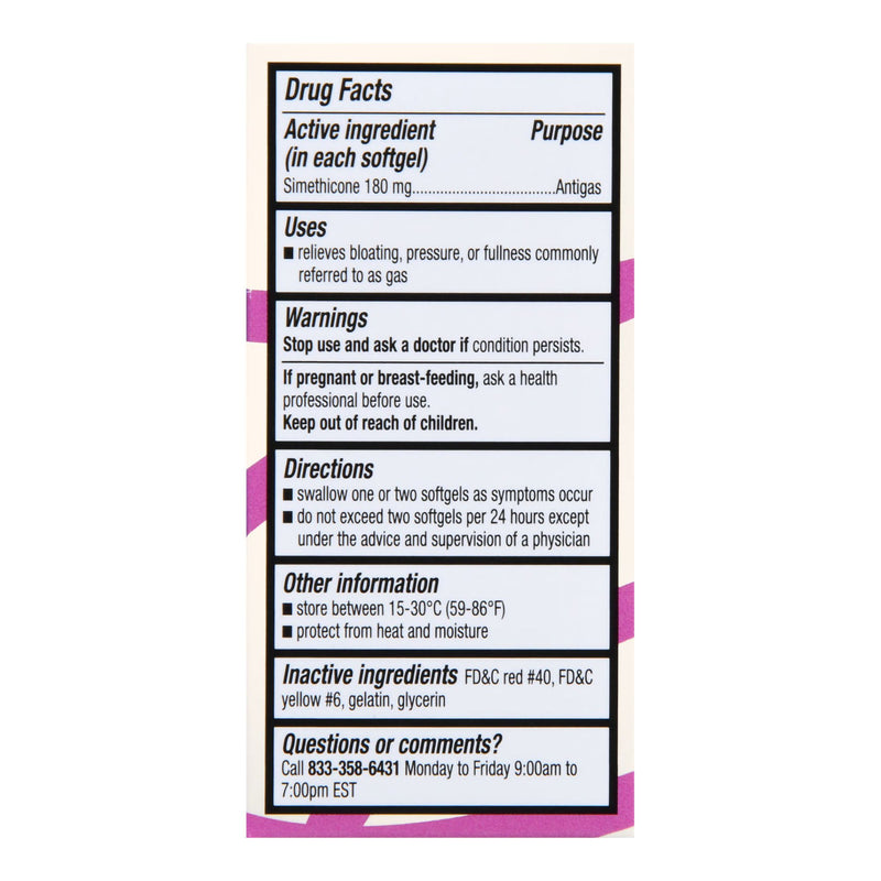 Gas Relief Foster & Thrive™ 180 mg Strength Softgel 60 per Bottle