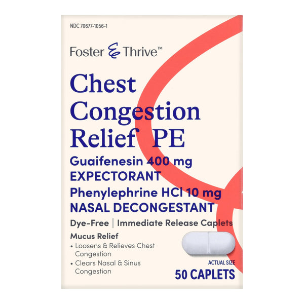 Cold and Cough Relief Foster & Thrive™ 400 mg - 10 mg Strength Tablet 50 per Box