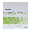 Foam Dressing McKesson 9 X 9 Inch With Border Waterproof Film Backing Silicone Gel Adhesive Sacral Sterile