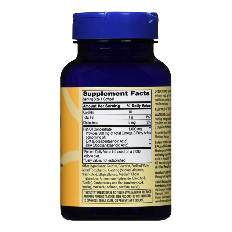 Omega 3 Supplement Foster & Thrive™ Fish Oil 1,000 mg Strength Softgel 60 per Bottle