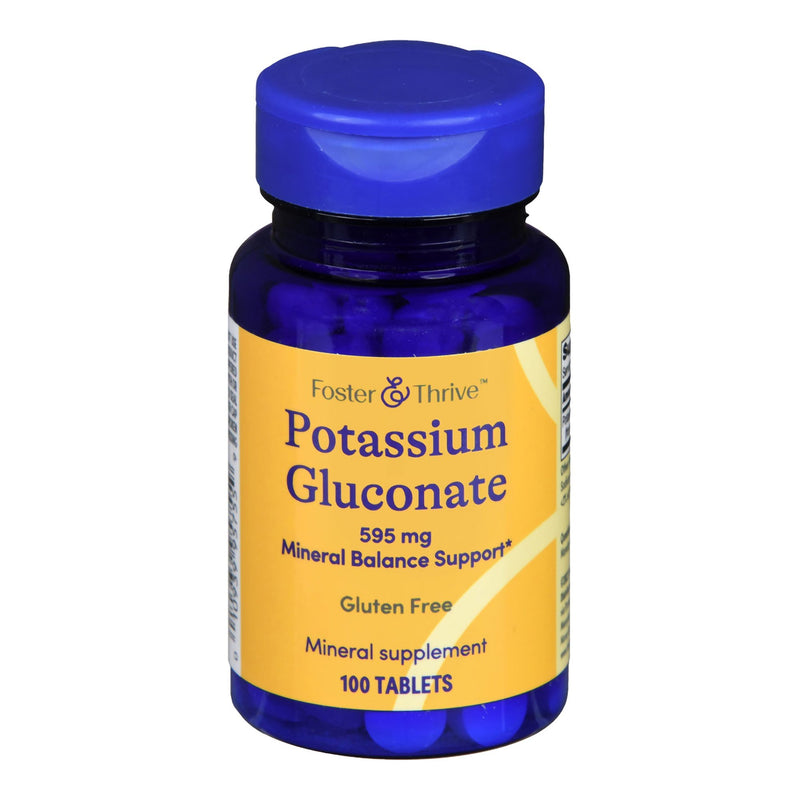 Dietary Supplement Foster & Thrive™ Potassium Gluconate 595 mg Strength Tablet 100 per Bottle