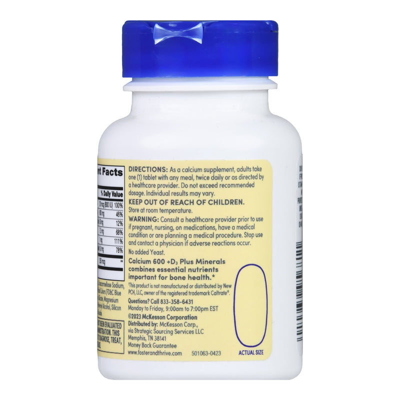 Joint Health Supplement Foster & Thrive™ Calcium / Vitamin D 600 mg Strength Tablet 60 per Bottle