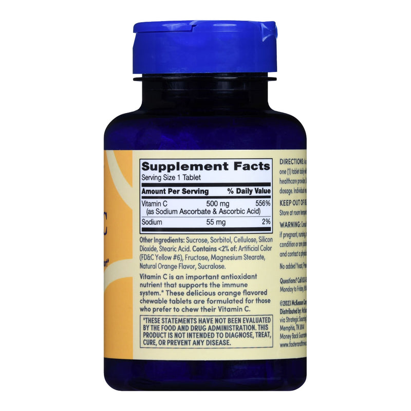 Vitamin C Supplement Foster & Thrive™ Ascorbic Acid 500 mg Strength Chewable Tablet 100 per Bottle