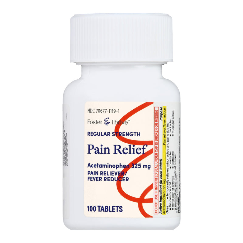 Pain Relief Foster & Thrive™ 325 mg Strength Acetaminophen Tablet 100 per Bottle