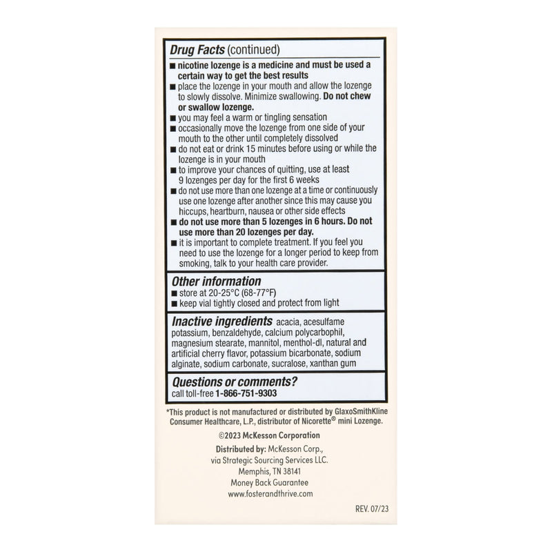 Stop Smoking Aid Foster & Thrive™ 4 mg Strength Lozenge