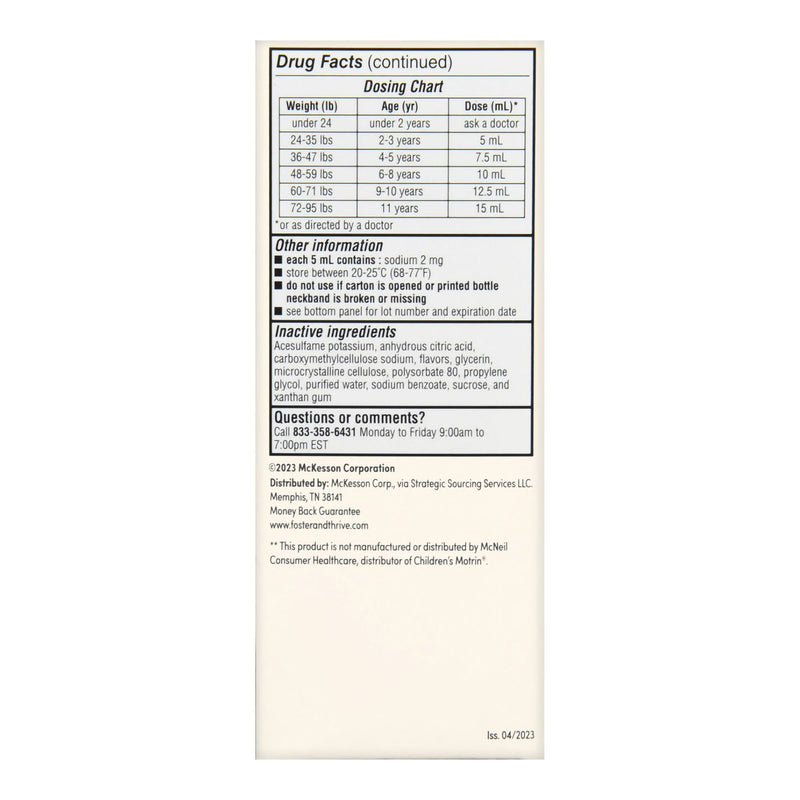 Children's Pain Relief Foster & Thrive™ 100 mg / 5 mL Strength Ibuprofen Oral Suspension 4 oz.