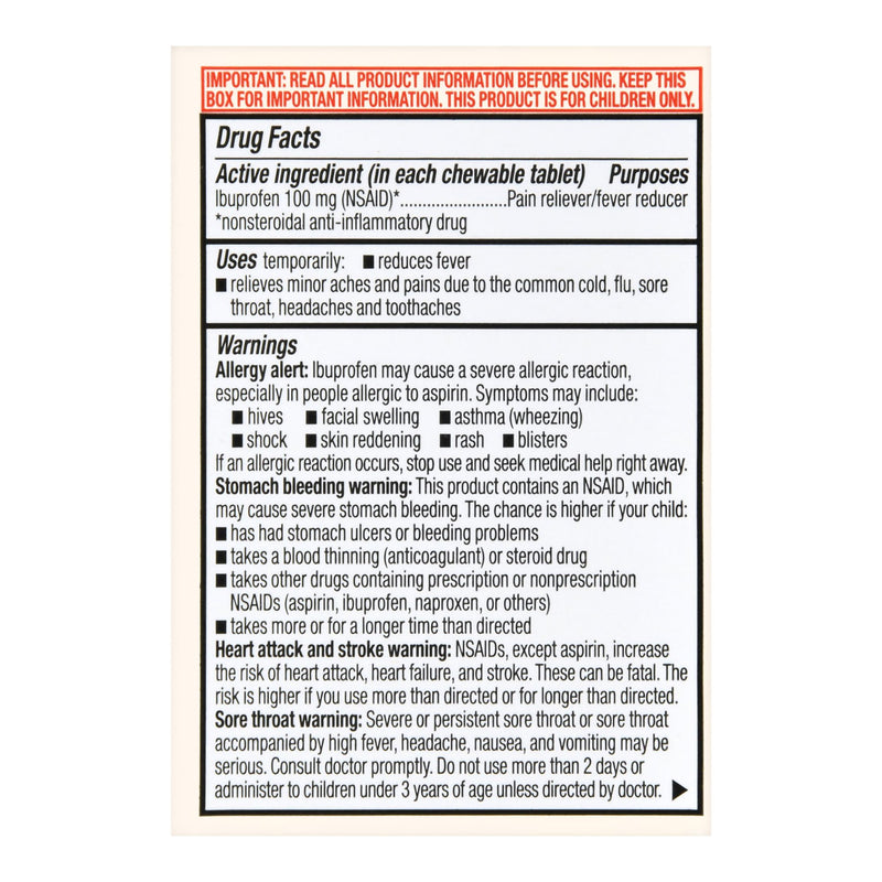 Children's Pain Relief Foster & Thrive™ 100 mg Strength Ibuprofen Tablet 24 per Bottle