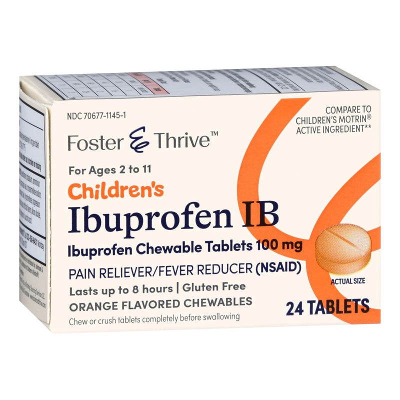 Children's Pain Relief Foster & Thrive™ 100 mg Strength Ibuprofen Tablet 24 per Bottle