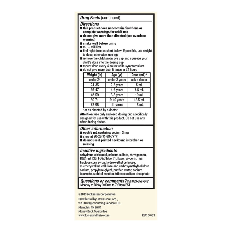 Children's Pain Relief Foster & Thrive™ 160 mg / 5 mL Strength Acetaminophen Oral Suspension 4 oz.