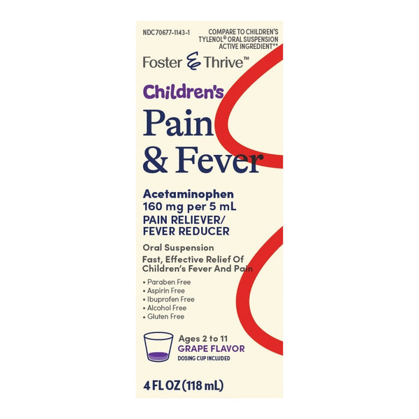 Children's Pain Relief Foster & Thrive™ 160 mg / 5 mL Strength Acetaminophen Oral Suspension 4 oz.