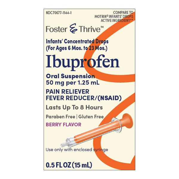Infants' Pain Relief Foster & Thrive™ 50 mg / 1.25 mL Strength Ibuprofen Oral Suspension 0.5 oz.