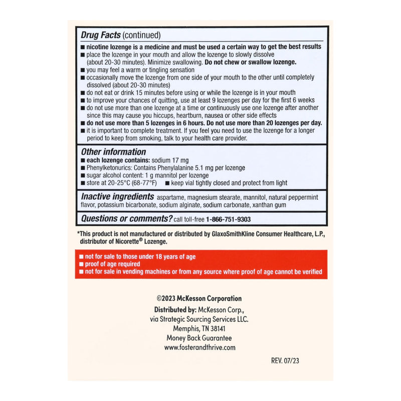 Stop Smoking Aid Foster & Thrive™ 4 mg Strength Lozenge