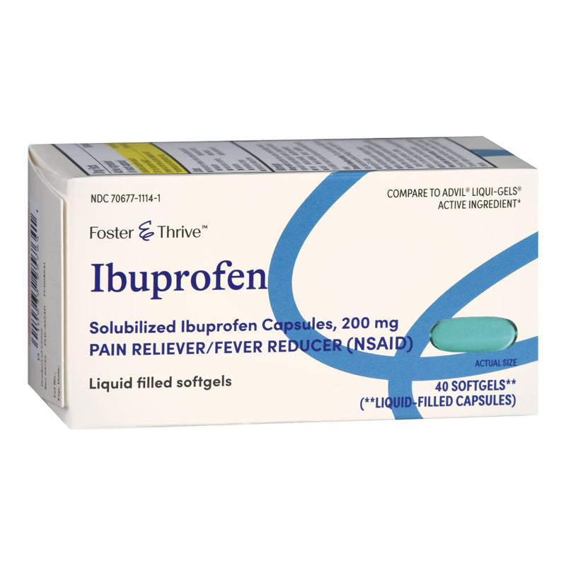 Pain Relief Foster & Thrive™ 200 mg Strength Ibuprofen Capsule 40 per Bottle
