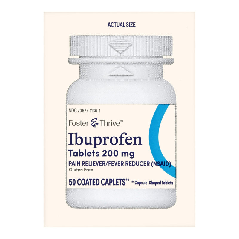 Pain Relief Foster & Thrive™ 200 mg Strength Ibuprofen Caplet 50 per Bottle