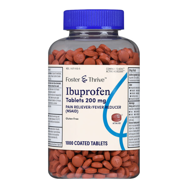 Pain Relief Foster & Thrive™ 200 mg Strength Ibuprofen Tablet 1000 per Bottle