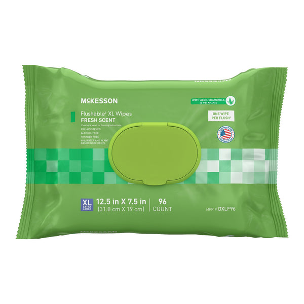 Flushable Personal Wipe McKesson Soft Pack Scented 96 Count