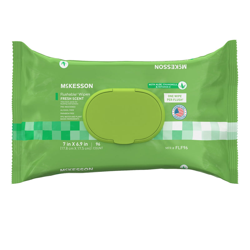 Flushable Personal Wipe McKesson Soft Pack Scented 96 Count