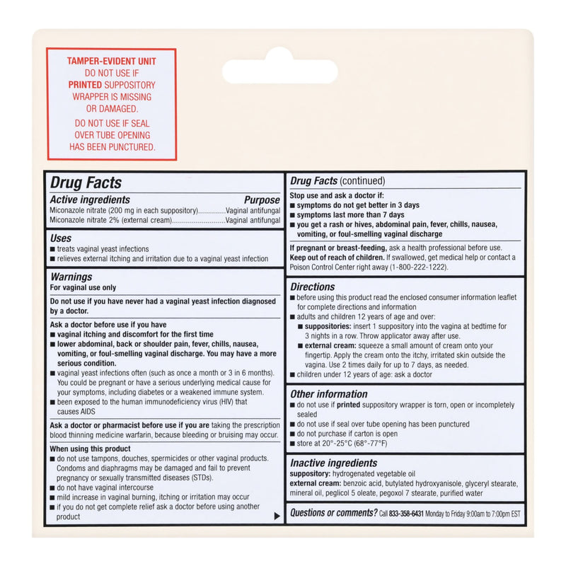 Vaginal Antifungal Kit Foster & Thrive™ 2% Strength / 200 mg Cream / Suppository