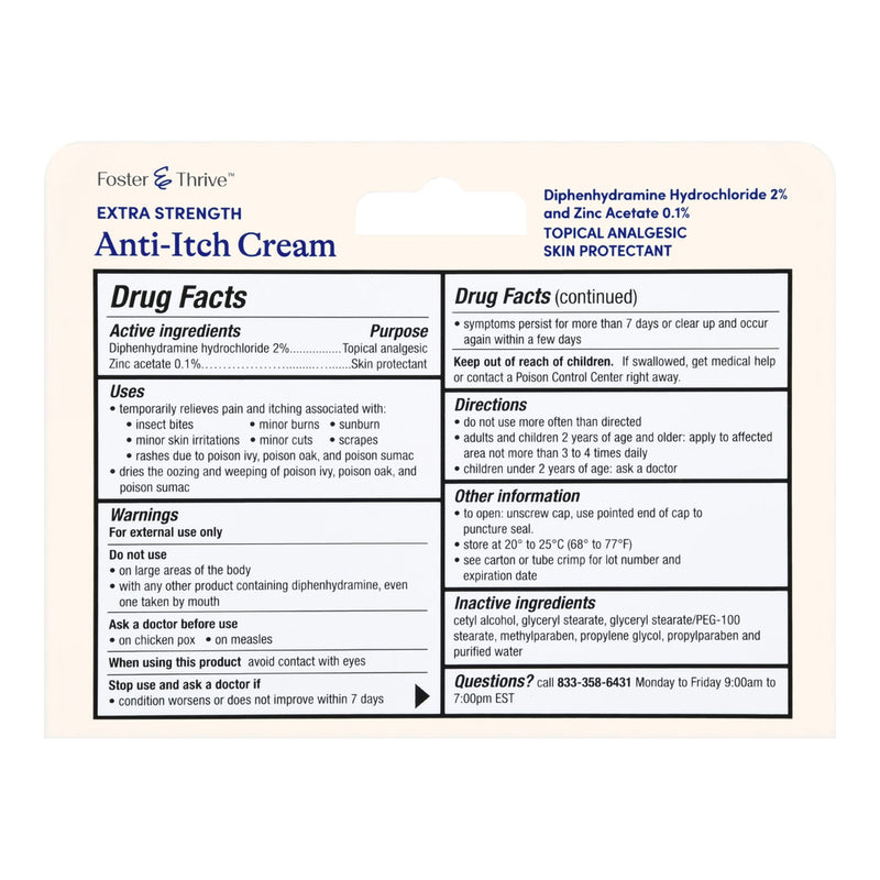 Itch Relief Foster & Thrive™ 2% - 0.1% Strength Cream 1 oz. Tube