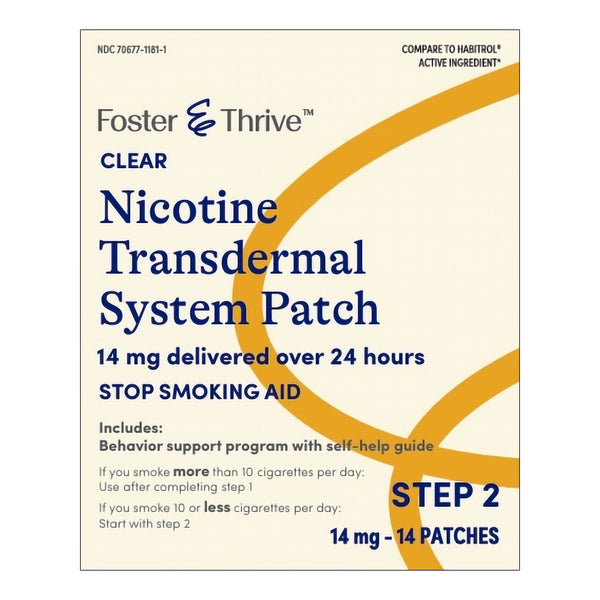 Stop Smoking Aid Foster & Thrive™ 14 mg Strength Transdermal Patch