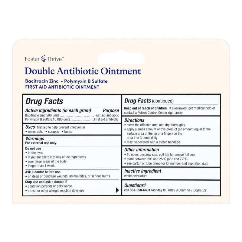 First Aid Antibiotic Bacitracin / Polymyxin B Foster & Thrive™ Ointment 1 oz. Tube