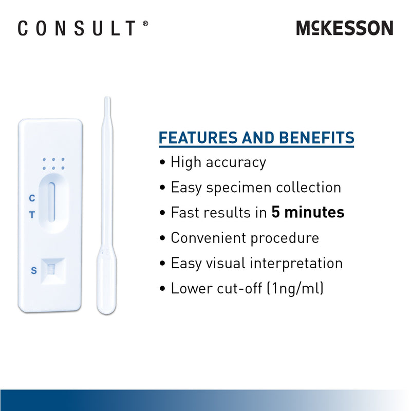 Drugs of Abuse Test Kit McKesson Consult™ Fentanyl (OTC Approved) 5 Tests CLIA Waived