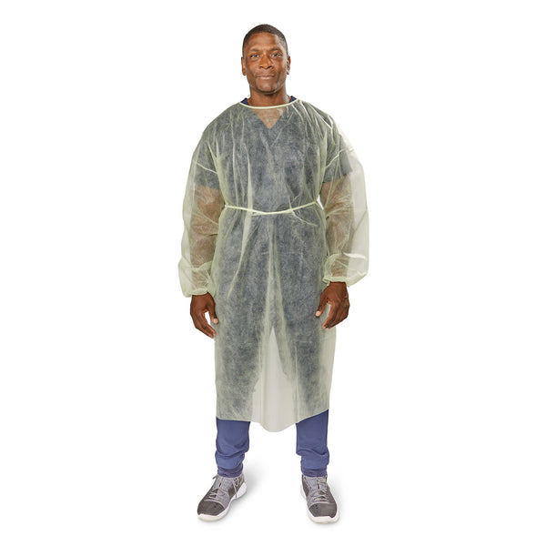 Protective Procedure Gown McKesson One Size Fits Most Yellow NonSterile Not Rated Disposable