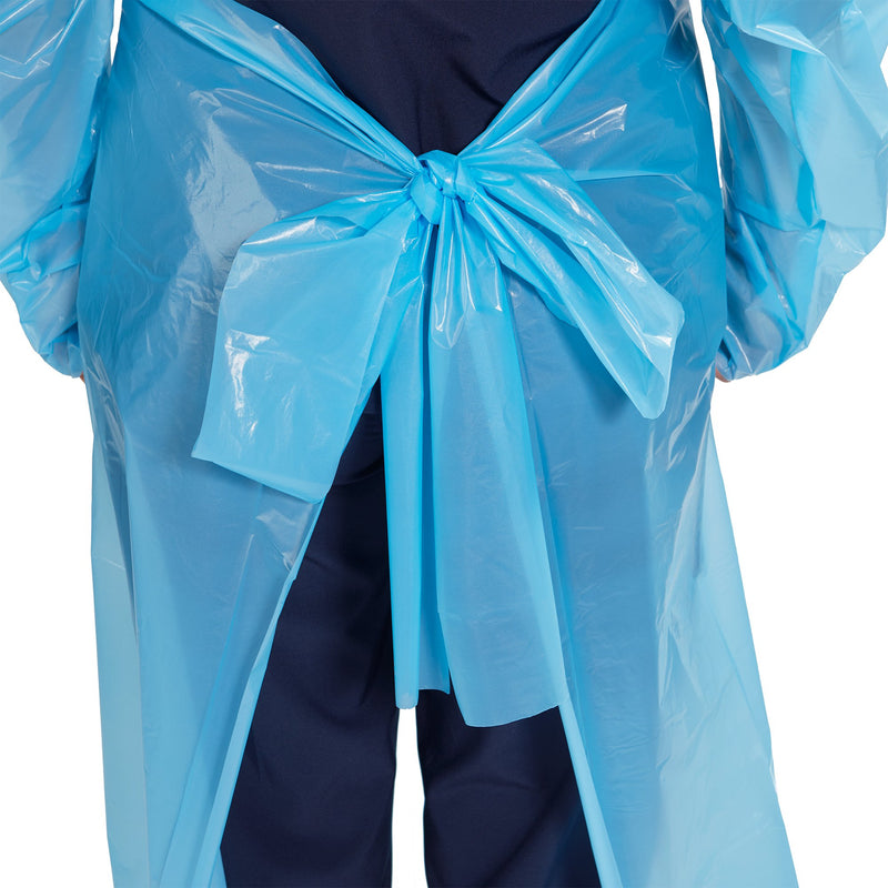 Protective Procedure Gown McKesson One Size Fits Most Blue NonSterile Not Rated Disposable