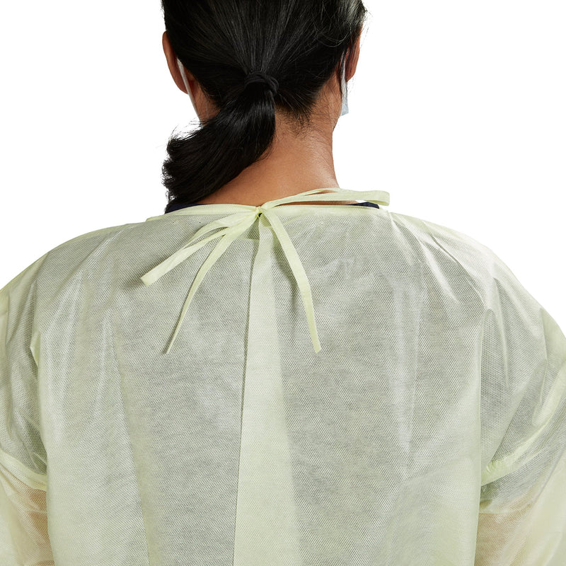Protective Procedure Gown McKesson One Size Fits Most Yellow NonSterile AAMI Level 2 Disposable