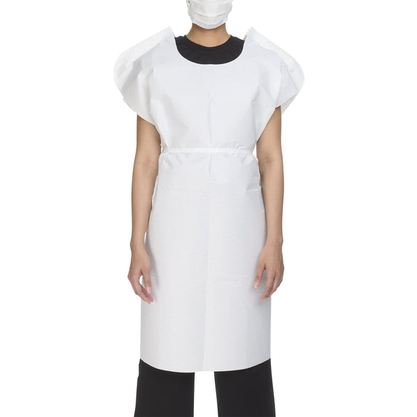 Patient Exam Gown McKesson One Size Fits Most White Disposable
