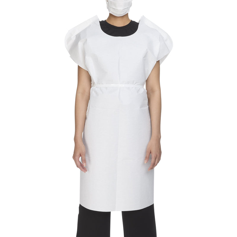 Patient Exam Gown McKesson One Size Fits Most White Disposable