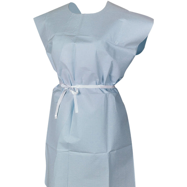 Patient Exam Gown McKesson One Size Fits Most Blue Disposable