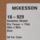 Stretcher Sheet McKesson Flat 40 W X 90 L Inch Blue 50% Cellulose Tissue / 50% Polyethylene Film Disposable