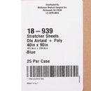 Stretcher Sheet McKesson Flat 40 W X 90 L Inch Blue Polyback Airlaid Disposable