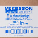 Biohazard Waste Bag McKesson 30 to 33 gal. Red LLDPE 31 X 41 Inch