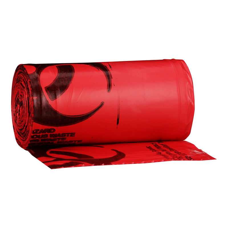 Biohazard Waste Bag McKesson 30 to 33 gal. Red Polymer Film 31 X 41 Inch