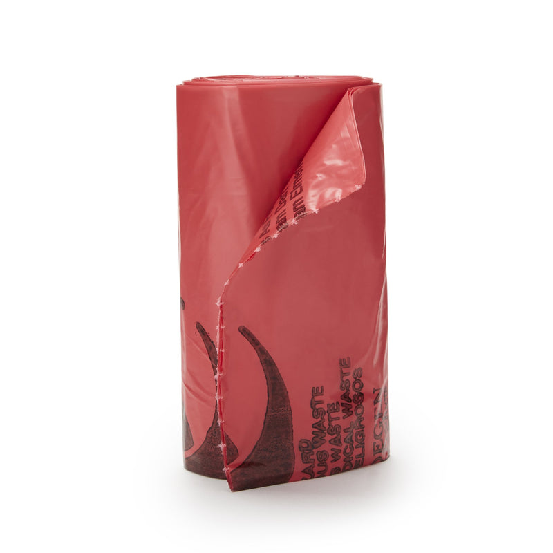 Biohazard Waste Bag McKesson 7 to 10 gal. Red Polyethylene 24 X 24 Inch