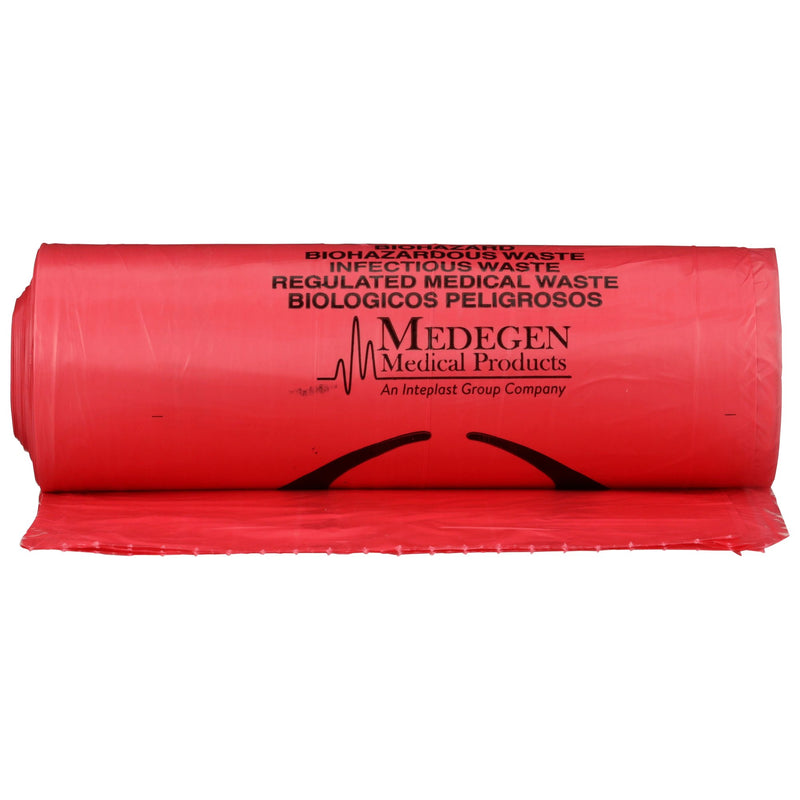 Biohazard Waste Bag McKesson 30 to 33 gal. Red Polymer Film 33 X 40 Inch