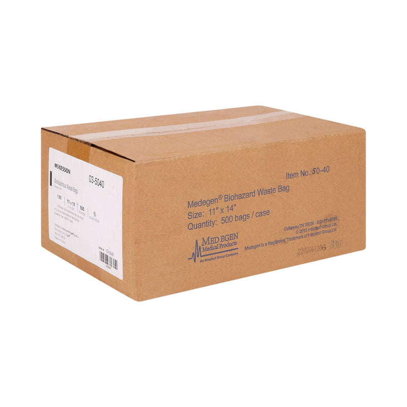 Biohazard Waste Bag McKesson 1 to 6 gal. Red Polyethylene 11 X 14 Inch